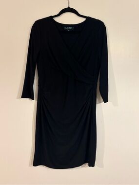 Lauren Ralph Lauren Black Long-Sleeve Wrap Dress